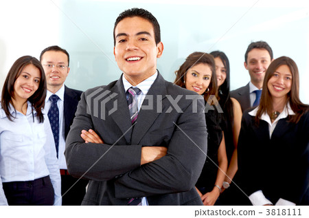 business man leading a team business man leading a team 3818111