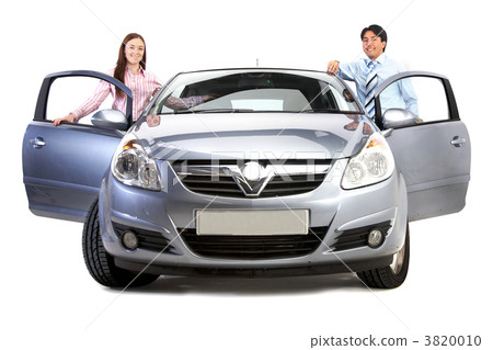 happy couple with new car happy couple with new car 3820010