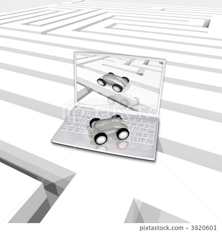 Mouse runs maze / PC operation 3820601