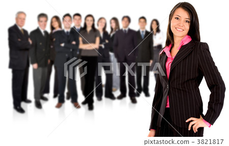 business team with a businesswoman leading business team with a businesswoman leading 3821817