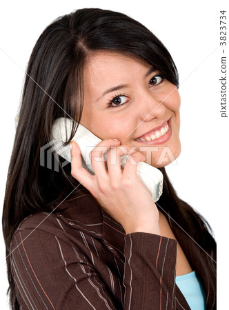 casual girl talking on the phone 3823734