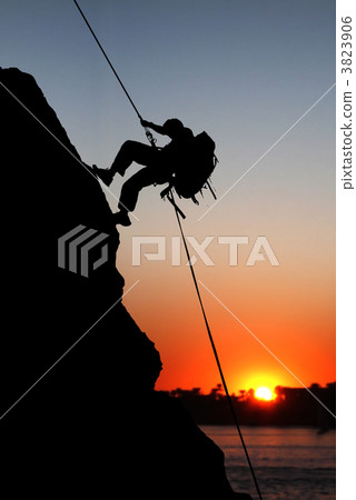 rock climber at sunset 3823906