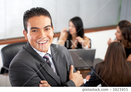 Business Office man with his team Business Office man with his team 3823955