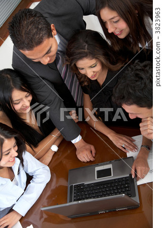 business team in an office laptop 3823963