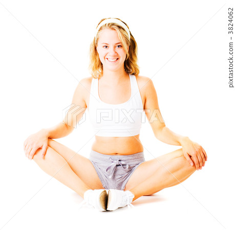 Young Woman Working Out On White 3824062