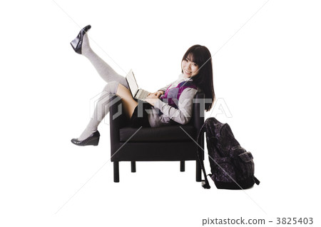 Chinese student working on laptop. 3825403