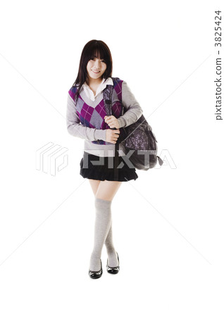 Chinese school girl portrait. 3825424