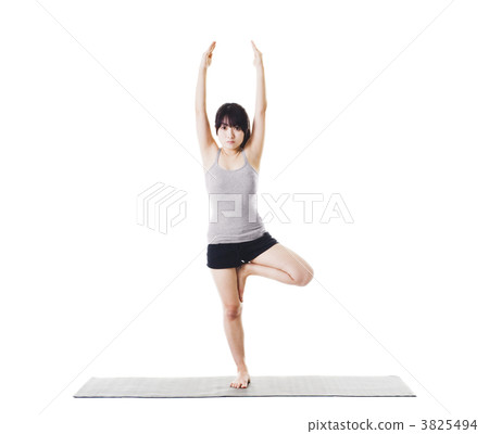 Chinese woman doing yoga. 3825494