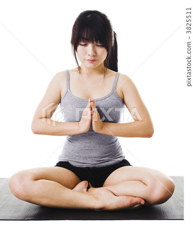 Chinese woman doing yoga. Chinese woman doing yoga. 3825511