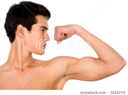 fit guy showing his biceps 3826259