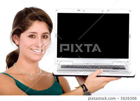 firneldy girl showing her laptop screen 3826306