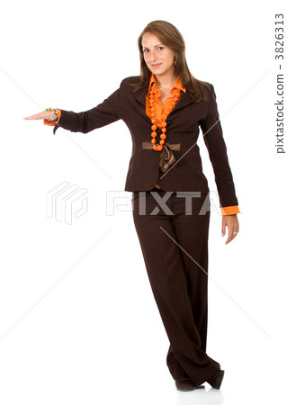 business woman with hand on something business woman with hand on something 3826313