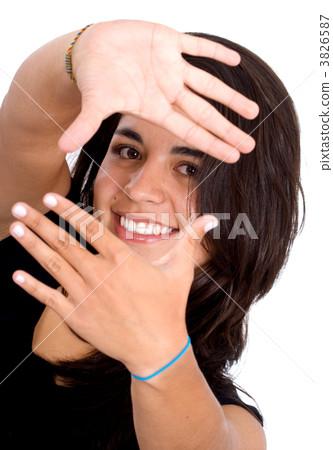 Girl doing a handframe 3826587