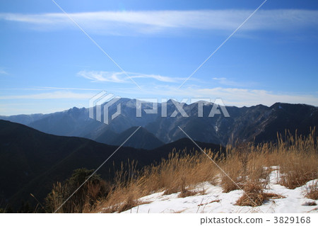 A snowy mountain on a sunny day 3829168