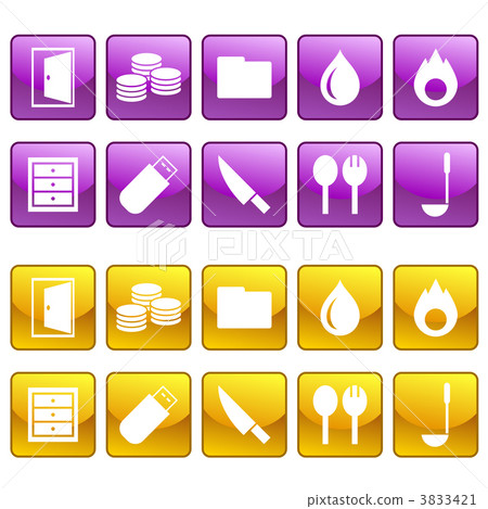 圖標集的門,硬幣,水滴,火焰,抽屜等。 圖標集的門,硬幣,水滴,火焰,抽屜等。 3833421