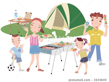 家庭成員的燒烤 3834649