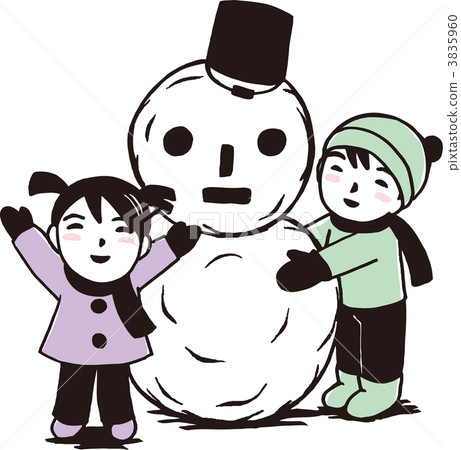 雪人和孩子 雪人和孩子 3835960