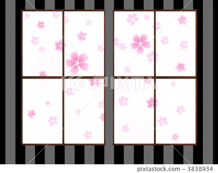 Cherry blossoms scenery seen from the window 3838934