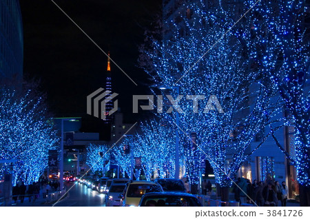 blue illumination, Christmas illumination, christmas 3841726