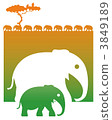 Elephant parent and child 3849189