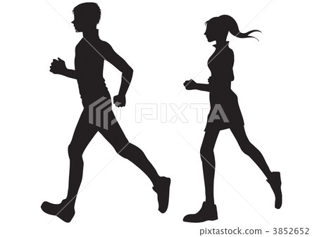 跑步的剪影 3852652