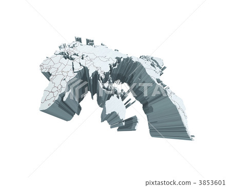 銀色世界地圖·白色地圖·邊框顯示 3853601