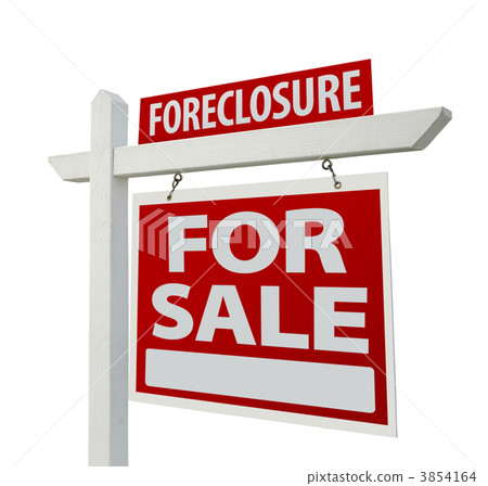 Foreclosure Home For Sale Real Estate Sign Isolated 3854164