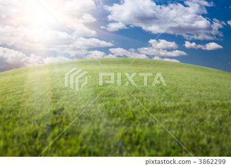 Green Grass Field, Blue Sky and Sun Green Grass Field, Blue Sky and Sun 3862299