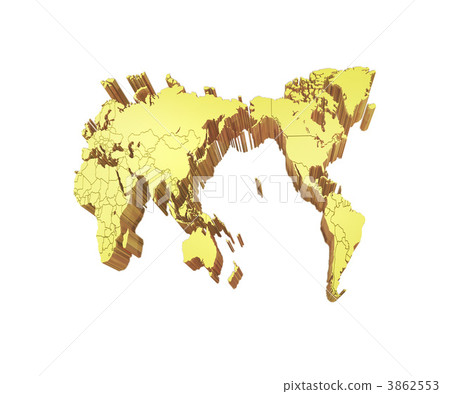 三維世界白色地圖/邊框顯示 3862553