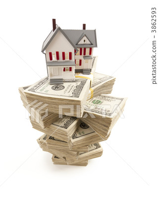 Small House on Stacks of Hundred Dollar Bills Small House on Stacks of Hundred Dollar Bills 3862593
