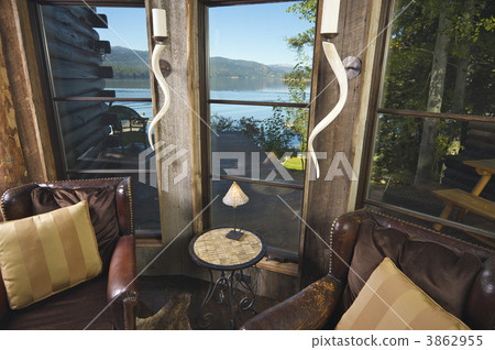 Rustic Reading Room in Rural Setting 3862955