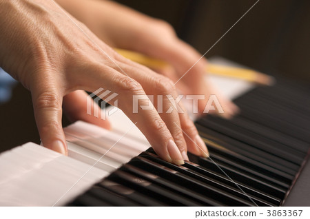 Woman's Fingers on Digital Piano Keys Woman's Fingers on Digital Piano Keys 3863367
