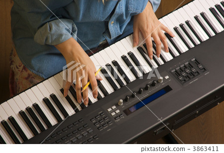 Woman's Fingers on Digital Piano Keys Woman's Fingers on Digital Piano Keys 3863411