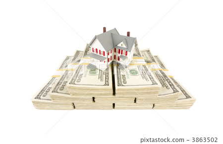 Small House on Stacks of Hundred Dollar Bills Small House on Stacks of Hundred Dollar Bills 3863502
