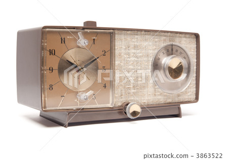 Vintage Clock Radio Isolated Vintage Clock Radio Isolated 3863522