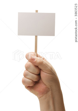 Blank Sign In Fist On White Blank Sign In Fist On White 3863523