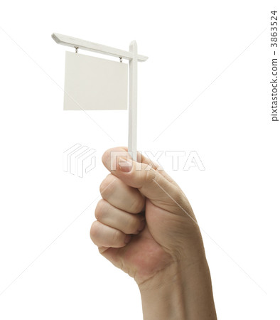 Blank Real Estate Sign In Fist On White Blank Real Estate Sign In Fist On White 3863524
