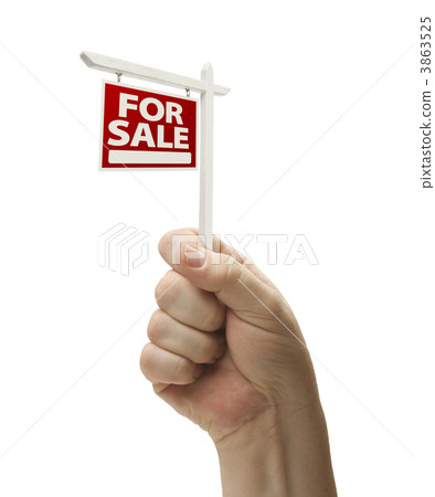 For Sale Real Estate Sign In Fist On White For Sale Real Estate Sign In Fist On White 3863525