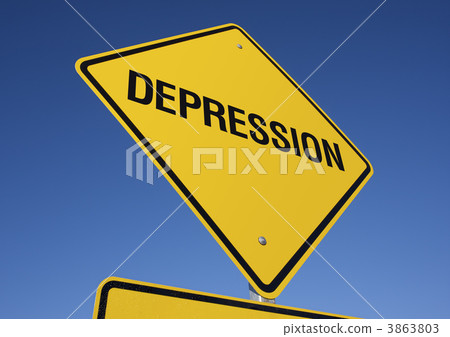 Depression Yellow Road Sign Depression Yellow Road Sign 3863803