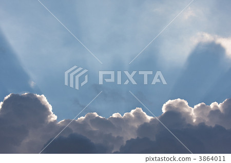 Blue Sky with Clouds and Sun Rays Blue Sky with Clouds and Sun Rays 3864011