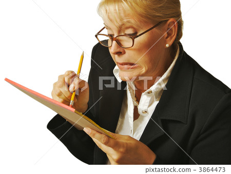 Female Erases Mistake on her Notepad Female Erases Mistake on her Notepad 3864473