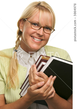 Cute Student with Retainer Carrying Her Books Cute Student with Retainer Carrying Her Books 3864978