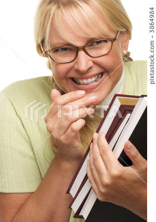 Cute Student with Retainer Carrying Her Books Cute Student with Retainer Carrying Her Books 3864984