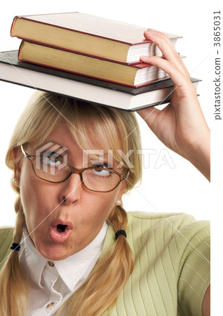 Attractive Woman with Her Books Attractive Woman with Her Books 3865031
