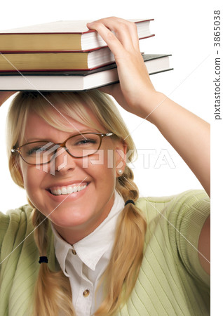 Attractive Woman with Her Books Attractive Woman with Her Books 3865038