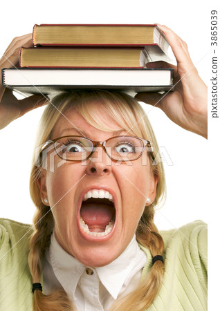 Attractive Woman with Her Books Attractive Woman with Her Books 3865039