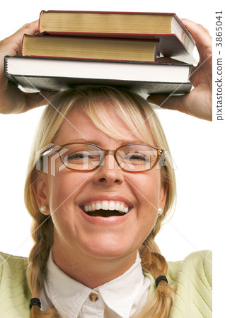 Attractive Woman with Her Books Attractive Woman with Her Books 3865041