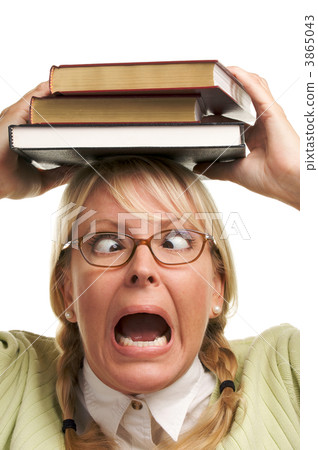 Attractive Woman with Her Books Attractive Woman with Her Books 3865043