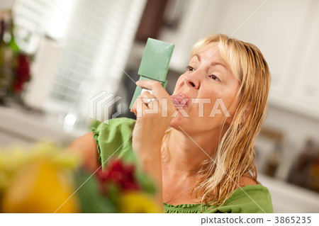 Woman Sticking Her Tongue Out at Herself in a Mirror 3865235