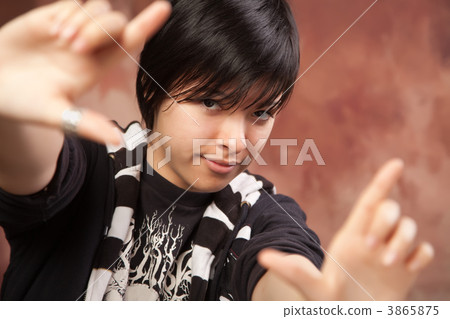 Attractive Ethnic Girl Poses for Portrait Attractive Ethnic Girl Poses for Portrait 3865875